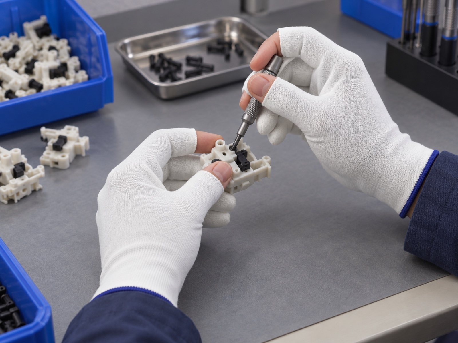 Cuffed / Uncuffed Assembly Glove – Cut Fingertips — representative usage image